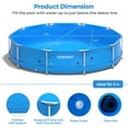 thumbnail image 2 of Costway Round Above Ground Swimming Pool Patio Frame Pool W/ Pool Cover Iron Frame Blue, 2 of 7