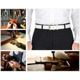 thumbnail image 2 of Men's Belt, Genuine Leather Dress Belts for Men with Single Prong Buckle- Classic & Fashion Design for Work Business and Casual (White, 38in), 2 of 6