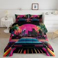 thumbnail image 1 of Erosebridal Racing Car Bedding Queen Comforter Set, Street Stripes Down Comforter, Flamingo Decor, Reversible 3 Pieces, 1 of 8