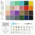 thumbnail image 5 of Wowstyle 4000pcs 2mm Multicolor Glass Seed Beads Jewelry Making Kit, DIY Handmade Gifts for Girls with Alphabet Beads and Elastic Cord, 5 of 12