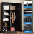 thumbnail image 6 of Fesbos Metal Storage Cabinets Lockers with Lock Door, 72'' Clothing Coat Steel Storage Freestanding Wardrobe for Office, Home, Employee,Gym,Fire Department, 6 of 10