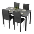 thumbnail image 7 of PORKISS 5 Piece Dining Set, Dining Table and Chairs Set for 4, Rectangle Kitchen Dining Table Set with 4 Upholstered Chairs, for Small Space, Breakfast Nook, Gray, 7 of 7