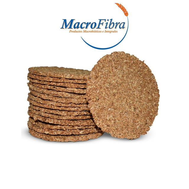 Galleta Tostis Salvado Manzana Macrofibra Integral sin Azucar Vegano Macrobiotico E Integral 3 Botes c/15 Pzas