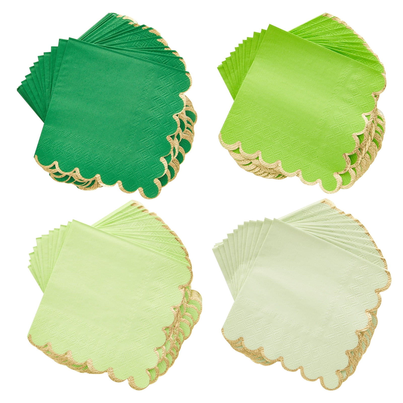 100Pack Disposable Paper Cocktail Napkins with Scalloped Edges, 5x5