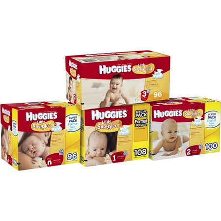 Huggies Little Snugglers Diapers, Super Pack, Size Newborn, 96 Count