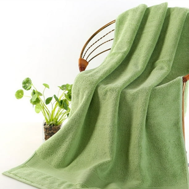 Juego de 1 Toallas de Baño Grandes Moderno,70*140cm-Verde-El algodón puro es suave y absorbe agua para engrosar 650 gramos.