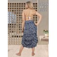 thumbnail image 2 of LA LEELA Women's Wrap Slit Cover ups Swim Bikini Sarong One Size Navy, Floral, 2 of 5