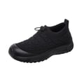 thumbnail image 2 of Women's Orthopedic Arch Support Wide Width Walking Shoes,Protective Toe Cap Non-Slip Thick Sole Breathable Knit Drawstring Slip On Casual Sneakers, 2 of 8