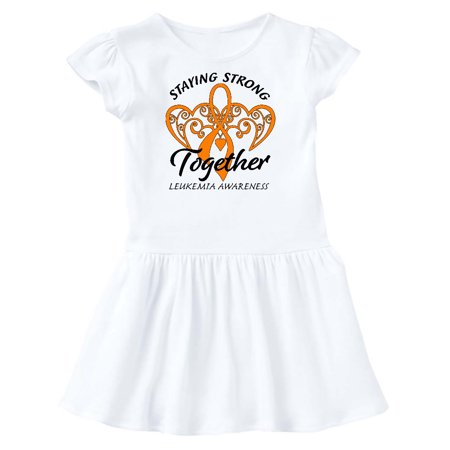 

Inktastic Leukemia Awareness Staying Strong Together and Orange Ribbon Gift Toddler Girl Dress