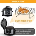 thumbnail image 2 of Air Fryer Basket for Ninja Foodi FD302 FD401 OS101 OS301 FD305CO OS401, Replacement 9.2''*9.2'' Stainless Steel Air Fryer Accessories Roasting Steamer Grill Racks, Dishwasher Safe, 2 of 7