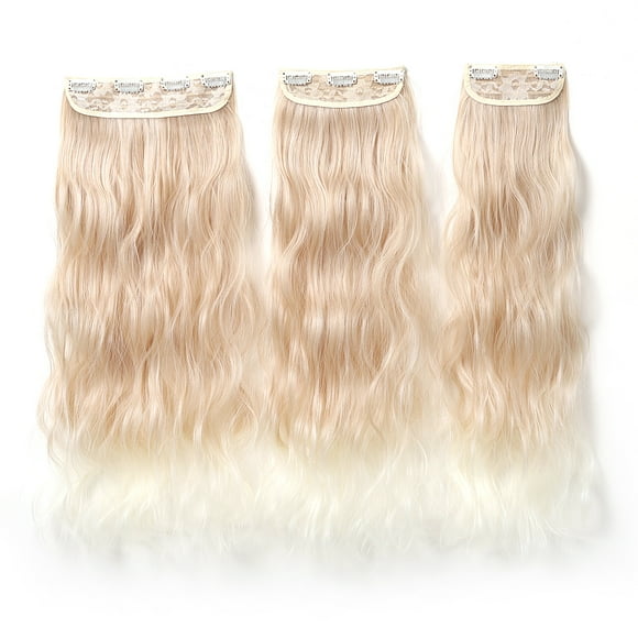 4PCS Long Curly Hair Extension Clips Set for Women Clip In Natural Looking Wig Pieces Easy to Wear 22in Length 190g Weight for Layered Hairstyle Daily Wear