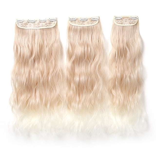 yeacher Long Curly Clip-In Hair Extensions Set - 22in Layered Synthetic Fiber Wigs, 190g Lightweight, Natural Look, Model NFP1011-3, Perfect for Daily Styling and Volume Boost