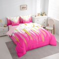 thumbnail image 3 of Homewish Modern Graffiti Geometric 7-Piece Bedding Comforter Set,Minimalist Artistic King Bedding Sets,Pink White Gold Bed Sheets For Girls Kids,Breathable Home Decor Reversible, 3 of 8