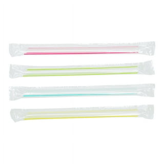 35 ct. Large Extra Wide Straws for Thick Milkshake, Smoothie etc - approx.  9in x 0.5in [ Individually Wrapped ]