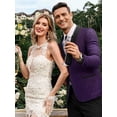 thumbnail image 4 of COOFANDY Men's Floral Tuxedo Jacket Dinner Blazer Regular Fit Shawl Lapel Homecoming Dress Suit Jacket for Christmas Prom Wedding Party, 4 of 9