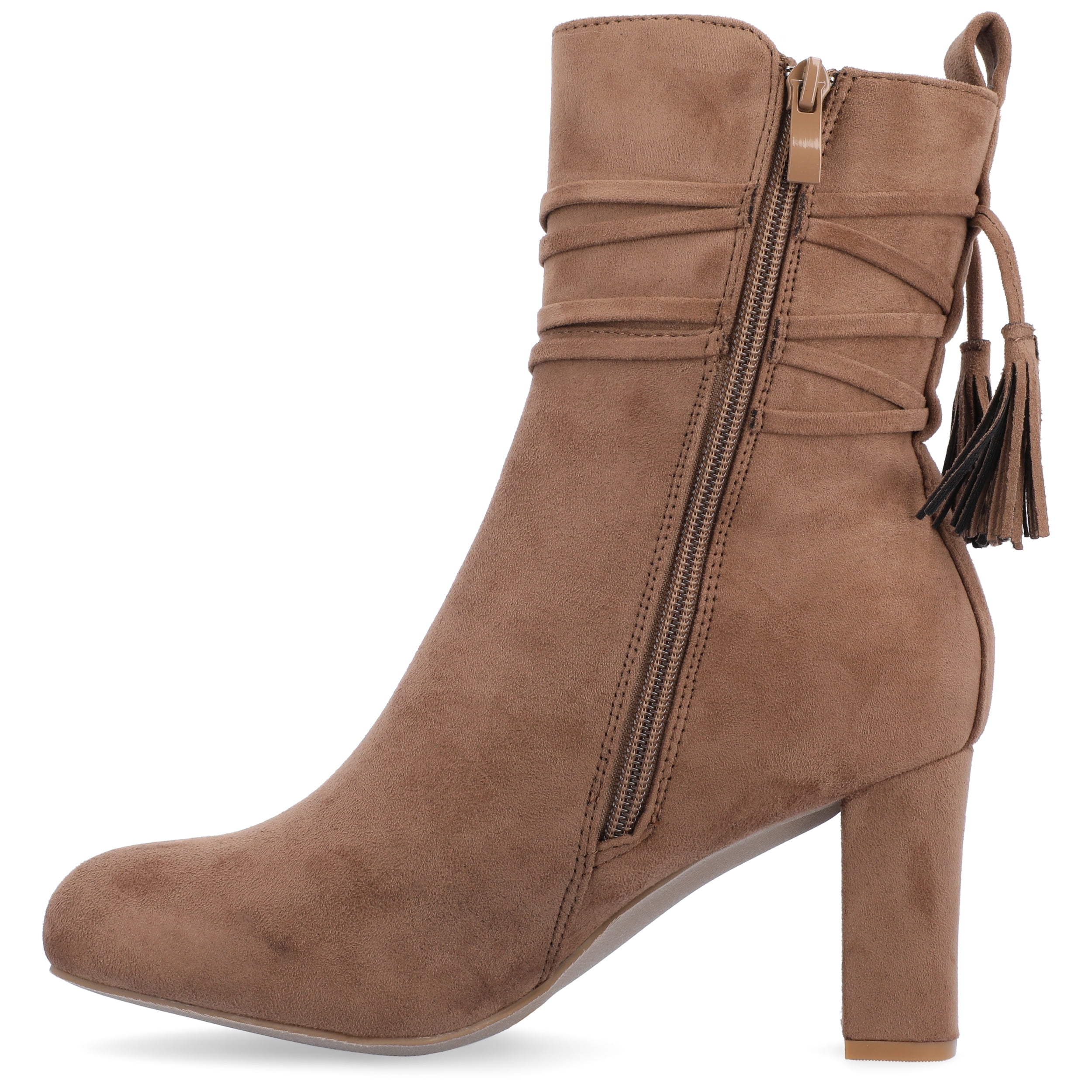 Journee Womens Zuri Inside Zip Block Heel Booties