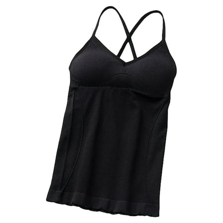 

PERZOE Women Vest Women Vest Cross Straps Low Cut Chest Pad Slim Fit Plush Warm Thicken V Neck Winter Underwear Bra for Sports