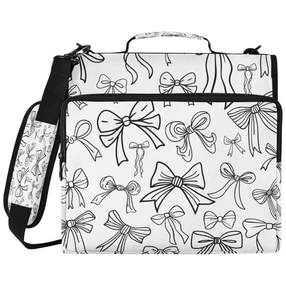 ALAZA Zipper Binder Bow2 Pattern 2 inch 3 Ring 500 Sheet Capacity Trapper Keeper File Folder Organizer Bag