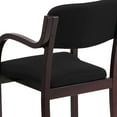 thumbnail image 5 of Mahogany Wood Side Chair with Arms and Black Fabric Seat, 5 of 9