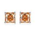 thumbnail image 2 of 2cttw Moissanite Earrings for Women Princess Cut D Color VVS1 clarity S925 Sterling Silver Red/Green/Yellow Diamond Earrings for Women Moissanite Stud Earrings with Certificate, 2 of 8