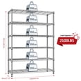 thumbnail image 6 of IZEUK 6-Tier Metal Wire Shelving Unit, Adjustable Storage Organizer for Restaurant Office, 17.7" D x 47.2" W x 82.7" H, 2100 lbs Capacity, Chrome, 6 of 7