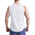 thumbnail image 4 of Mlzmgr Tank Tops for Men Athletic Breathable Crew Neck Sleeveless Tops Loose Comfy Solid Color Tee, 4 of 7