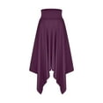 thumbnail image 3 of USSUMA Skirts for Women Trendy Summer Midi Skirt Solid Color Zipper Irregular Mid-Calf Skirt Lounging Skirts Fashion Skirt Gym Online Shopping Purple Skirt for Women S, 3 of 6