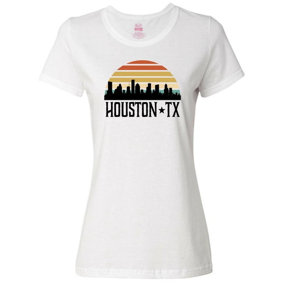 Inktastic Houston Texas Skyline Retro Women's T-Shirt