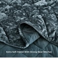 thumbnail image 6 of Chezmoi Collection Piers Storm Blue Velvet Quilt Oversized King Set, 3-Piece Plush Distressed Velvet Bedding All Season Lightweight Bedspread, Brushed Microfiber Reverse with Double Square Stitch, 6 of 9