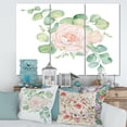 thumbnail image 2 of Designart ' Bouquet of Pink Roses Flowers and Eucalyptus Leaves ' Traditional Canvas Wall Art Print, 2 of 3