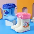 thumbnail image 5 of Toddler Rain Boots,Girls Rain Boots Detachable Covers Cute Bunny Dinosaur Lightweight Booties,Boys Rain Boots,Z01 White,11-11.5 Years, 5 of 5