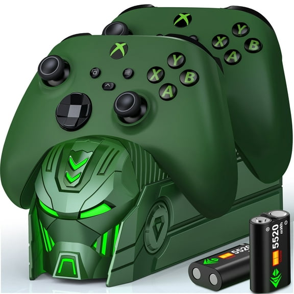 ESYWEN Xbox Controller Charger with 2 x 5520mWh Rechargeable Battery Packs, Xbox Charging Station for Xbox One X/S/Elite