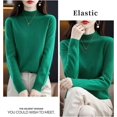 thumbnail image 2 of Women‘s Wool Sweaters Mock Turtle Neck Lightweight Long Sleeve Cozy Warm Fall Winter Pullover Tops, 2 of 7