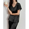 thumbnail image 5 of Ekouaer Pajamas 2 Piece Short Sleeve Top and Long Pants Pj Sets Sleepwear Loungewear, 5 of 7