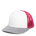 thumbnail image 4 of Outdoor Cap RGR-200M Mesh Back, Polyester/Spandex Cap-White/Pink/Heathered Grey, 4 of 8