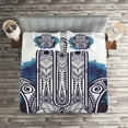 thumbnail image 2 of Ambesonne Ethnic Quilted Coverlet 3 Pcs, Culture Motif Creative Art, King Size, Dark Purple Blue, 2 of 2