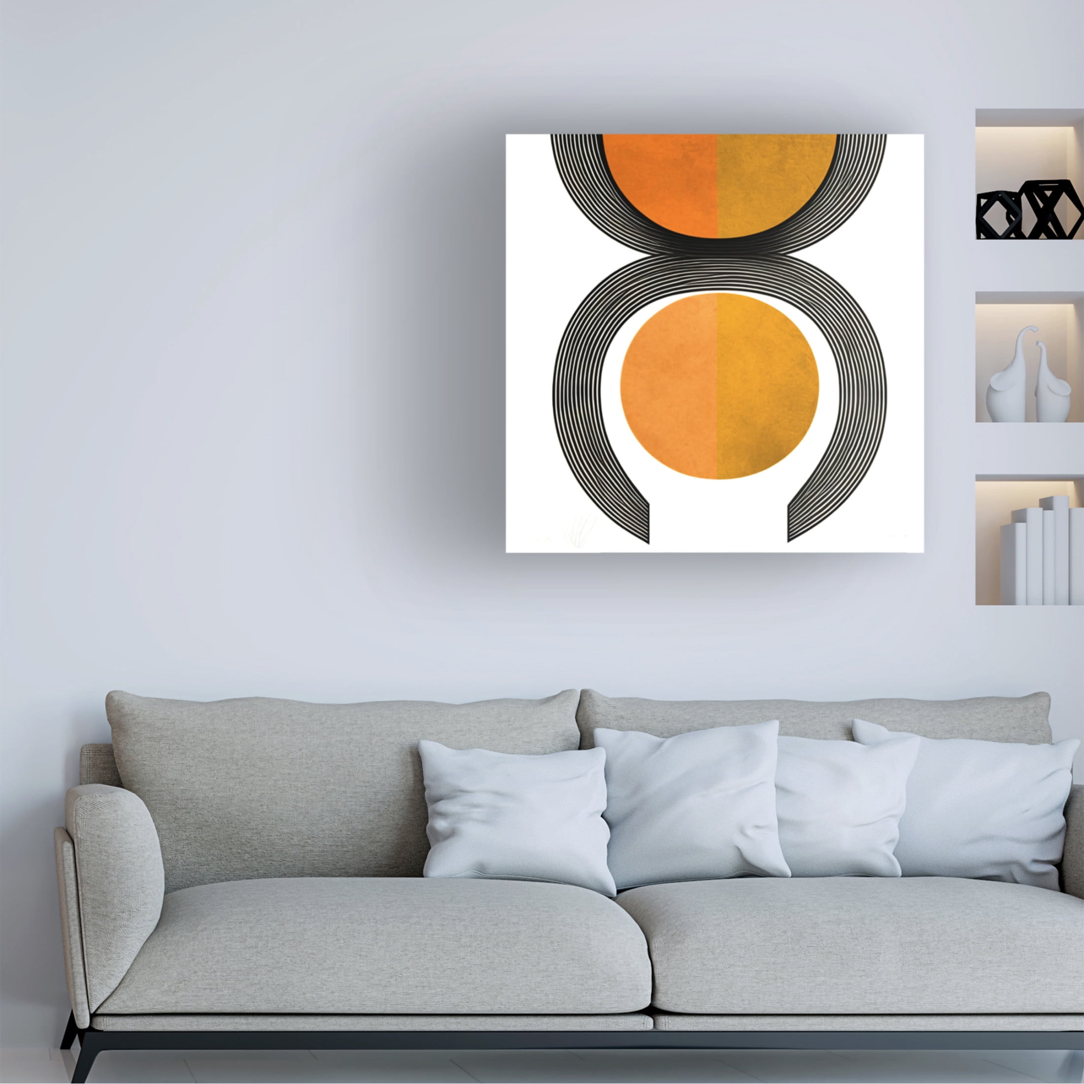 Canvas Wall Art - Ray Heere 'Mid Century Abstract Painting 14' Wall Art for Living Room, Bedroom, or Office Décor by Trademark Fine Art - 35 x 35 Inches
