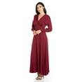 thumbnail image 2 of 24/7 Comfort Apparel Women's V-Neck Long Sleeve Maxi Dress, 2 of 4