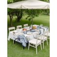 thumbnail image 3 of Outdoor Tablecloth with Umbrella Hole and Zipper, Blue Pumpkin Fall Rectangle Table Cloth 60x102 Inch Waterproof Tablecloth, Thanksgiving Eucalyptus Leaves Weeping Picnic Table Cover for Patio, 3 of 7