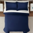 thumbnail image 4 of Serta Simply Clean 3-Piece Solid Duvet Set, Navy, Twin/Twin-XL, 4 of 10