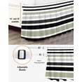 thumbnail image 3 of Sage Green Black Stripe Wrap Around Bed Skirts for King Bed 16" Drop,Bed Skirt with Adjustable Elastic Belt Dust Ruffle Bed Valance for Bedroom Hotel Modern Abstract Coarse Striped Bed Frame Cover, 3 of 7