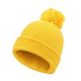 thumbnail image 3 of Cethrio Girls Pom Pom Beanie Hats, Warm Soft Outdoor Ribbed Knit Winter Hats Yellow Size 2-12 Years, 3 of 7