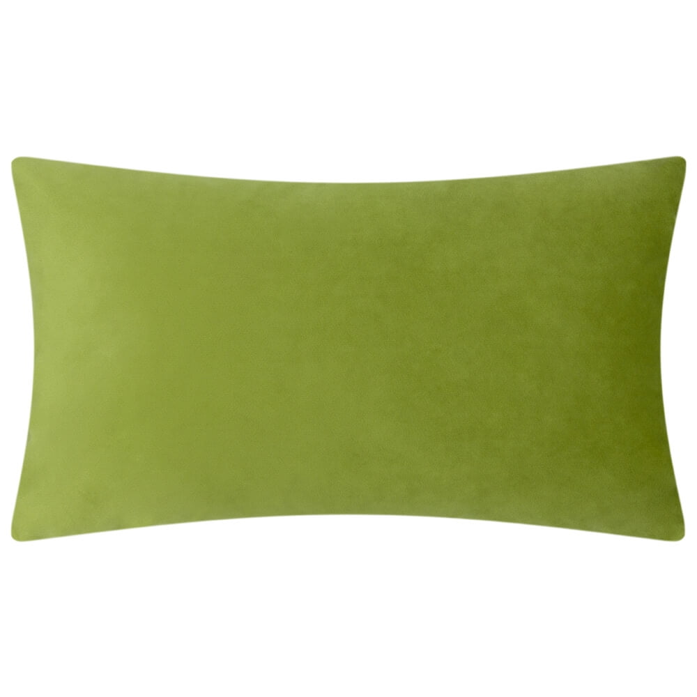 JWH 3D Decorative Grass Green Velvet Flower Throw Pillow Cases for Bed Sofa Chair Decoration 12x20inch