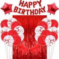 thumbnail image 1 of Apuakthei Decoración de fiesta de cumpleaños, globos de látex, pancarta de globos de feliz cumpleaños con 2 cortinas con flecos de aluminio, 1 of 5