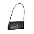 thumbnail image 4 of Bolso de mano de piel sintética para mujer, tipo sobre, con asa superior, ideal para ir al trabajo. Negro, 4 of 8