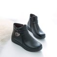 thumbnail image 4 of NOKIO Women's Flat Ankle Booties with Decorative Oversized Metal Button Detail, Casual Side Zipper Booties Comfortable Round Toe B𝗈𝗈𝑡𝑠 Lightweight Walking Shoes for Travel, 4 of 9