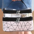 thumbnail image 5 of Bolsa de aseo Bolsa de cosméticos de doble capa Bolsa de maquillaje de viaje grande transparente Bolsa de lavado organizador para hombres y mujeres Bolsa de lavado de primera calidad -Negro, 5 of 5