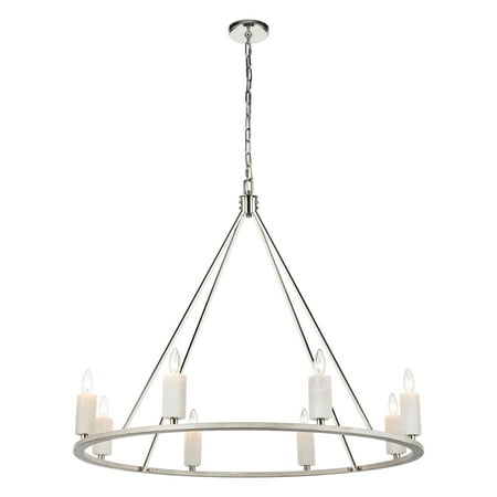 

Elk Home White Stone 39 Wide 8-Light Chandelier - Polished Nickel