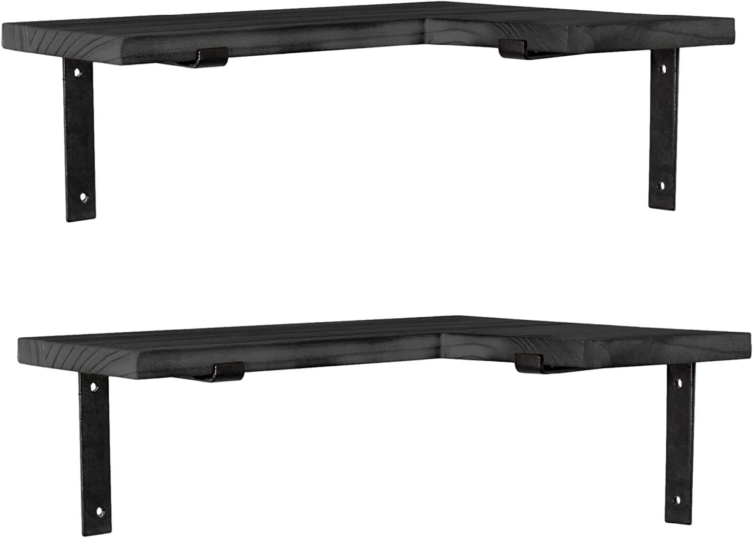 Floating Corner Shelves Corner Shelf with L Shape Brackets. Decorate