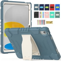 Dteck Case for ipad 10th Generation 10.9 inch 2022, Heavy Duty Shockproof Rugged Protective Cover with Built-in Stand for 10.9" iPad 10th Gen,Cornflower Blue